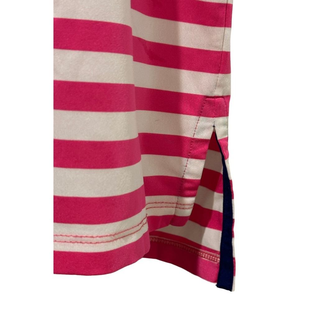 RLX Ralph Lauren Performance Polo Mens Pink Blue White Striped L - Picture 4 of 8